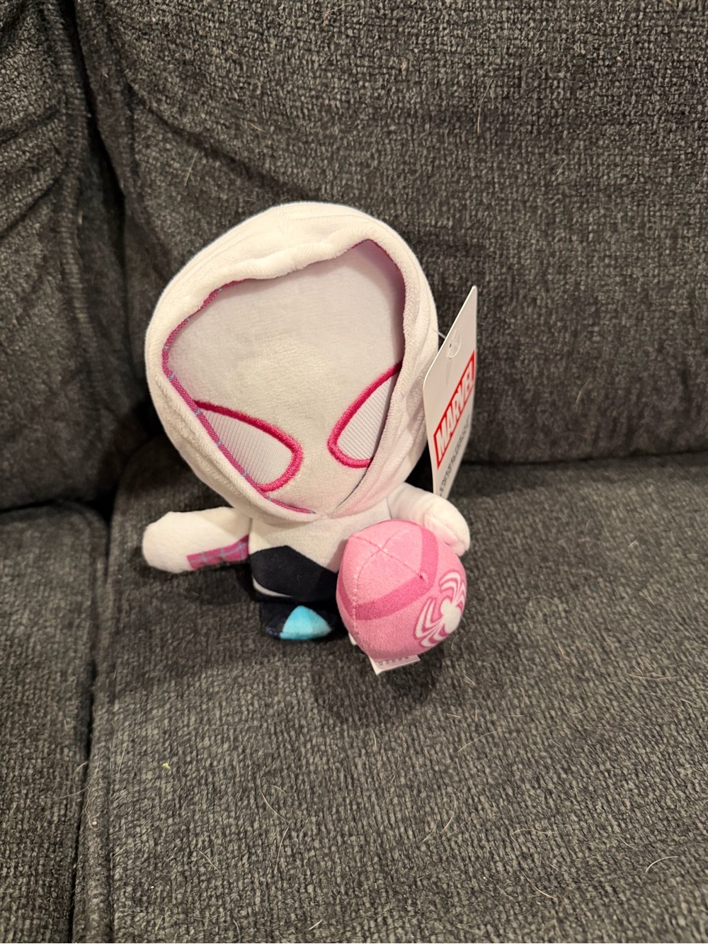 Marvel Spider-Gwen Pink & White Hooded Plush with Pink Ball